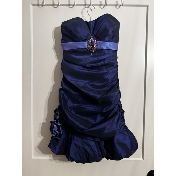 Interlude USA Sz 8 Navy/purple Vintage 90’s Prom Wedding NWT Removable Straps - Picture 1 of 16